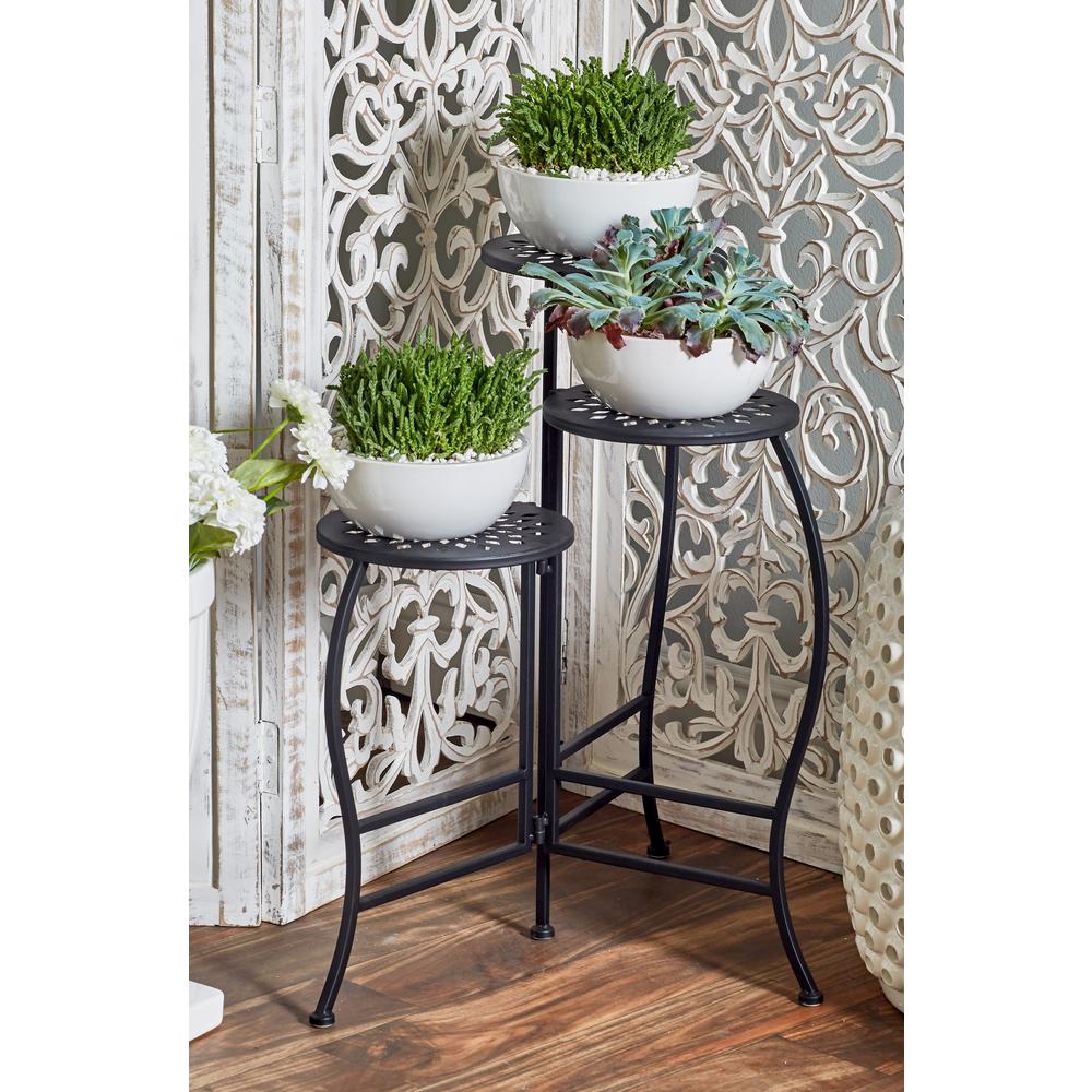Black Iron Folding Plant Stand
