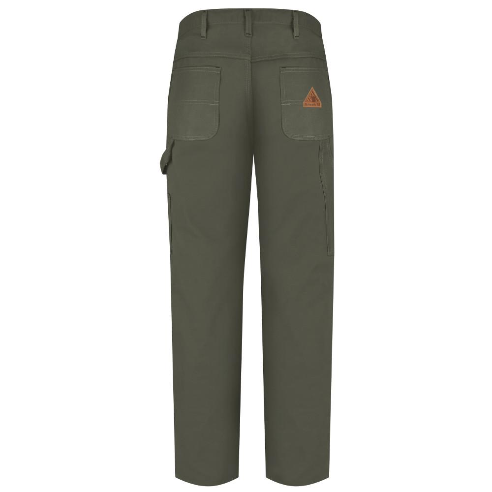 Bulwark 50 X 34 Olive Cotton Nylon Flame Resistant Dungarees With Button Closure