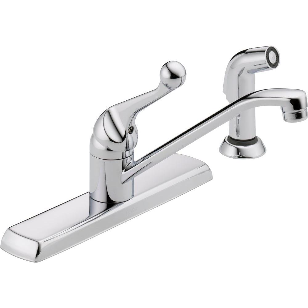 Delta Classic Single Handle Standard Kitchen Faucet With Side