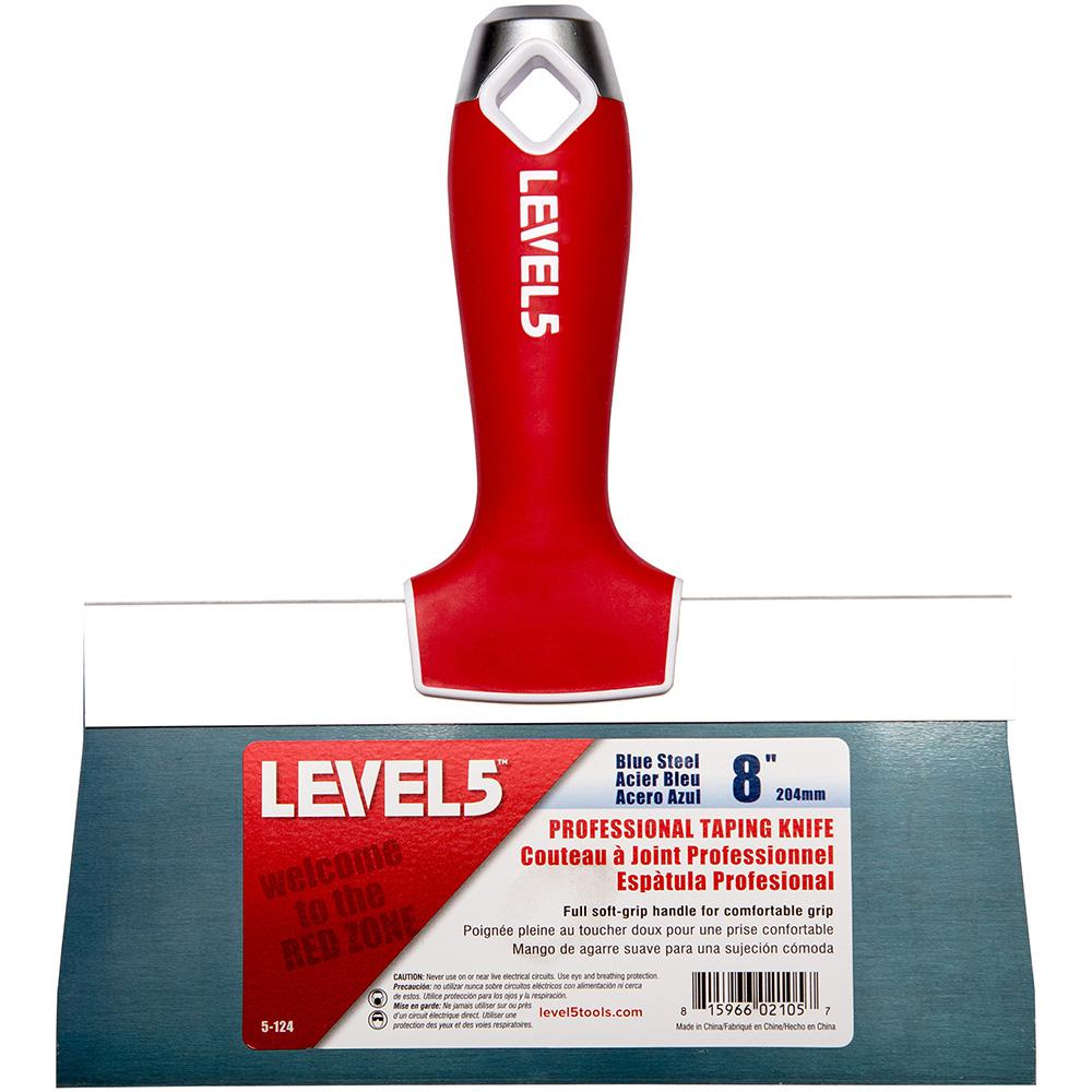 Level 5 8 in. Blue Steel Taping Knife with Soft Grip5124 The Home Depot