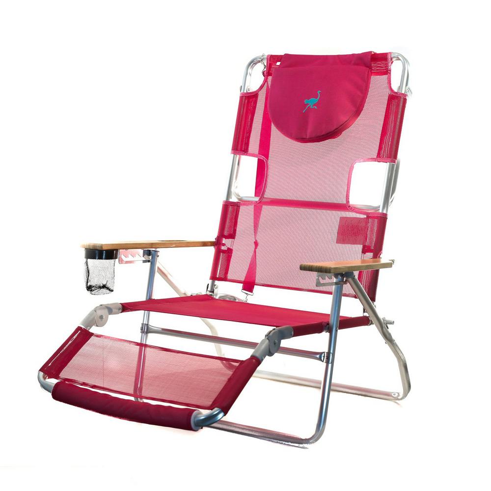 Modern Pink Ostrich Beach Chair 