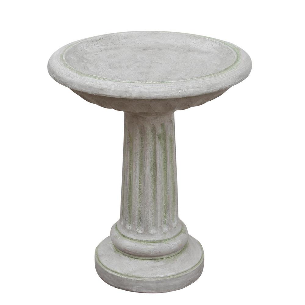 Northlight 21.5 in. Light Gray Weathered Finish Bird Bath32231727