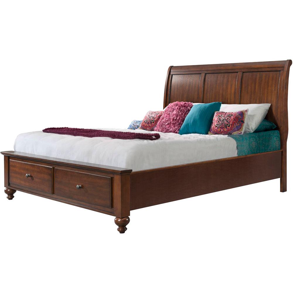 Newport Cherry Queen Storage Bed 98110bqu Ch The Home Depot
