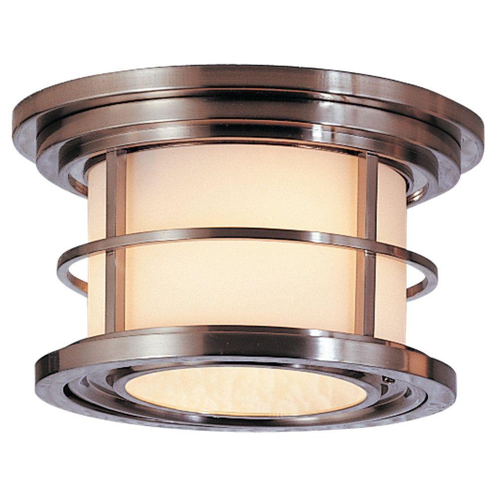 Feiss Lighthouse 2Light Brushed Steel Outdoor Ceiling FixtureOL2213BS