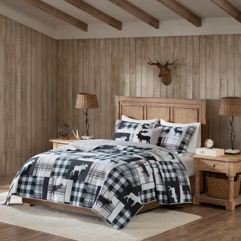 Woolrich Sweetwater 4 Piece Black Grey King Cal King Oversized