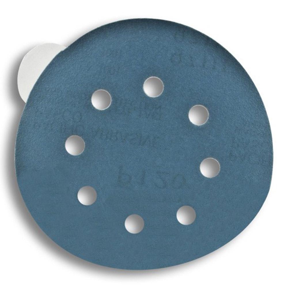 5 in. W x 5 in. L 180Grit 8Hole Disc with Tab PSA Sanding Disc (100