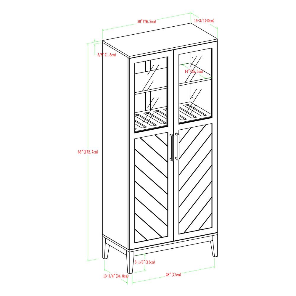 Welwick Designs 68 In Birch Chevron Storage Cabinet Hd8473 The Home Depot