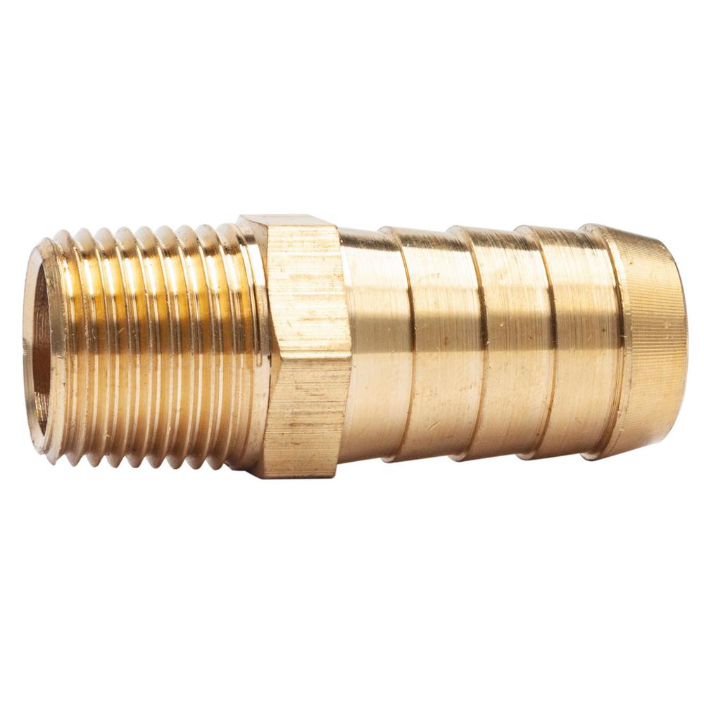 SUNGATOR 6-Pack Brass Hose Fitting Hose Barb Adapter 1/4 Barb x 1/8 NPT Male Pipe Fittings Male Threaded End 