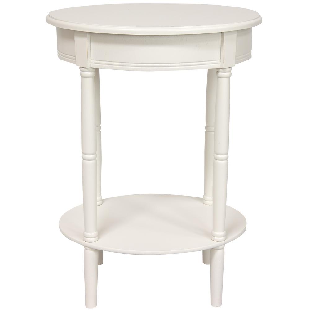 Classic Oval White End TableXATABLE10WHT The Home Depot
