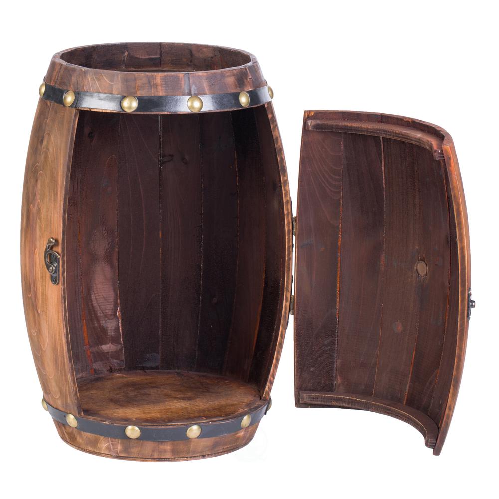 Vintiquewise Wooden Barrel Shaped Vintage Decorative Wine Rack