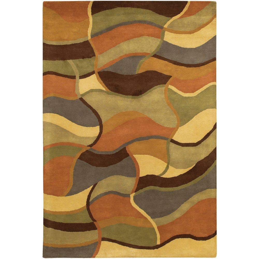 Chandra Rain Brown Green 8 Ft X 11 Indoor Area Rug Rai811 79106 Chandra Rain Brown Green 8 Ft X 11 Indoor Area Rug