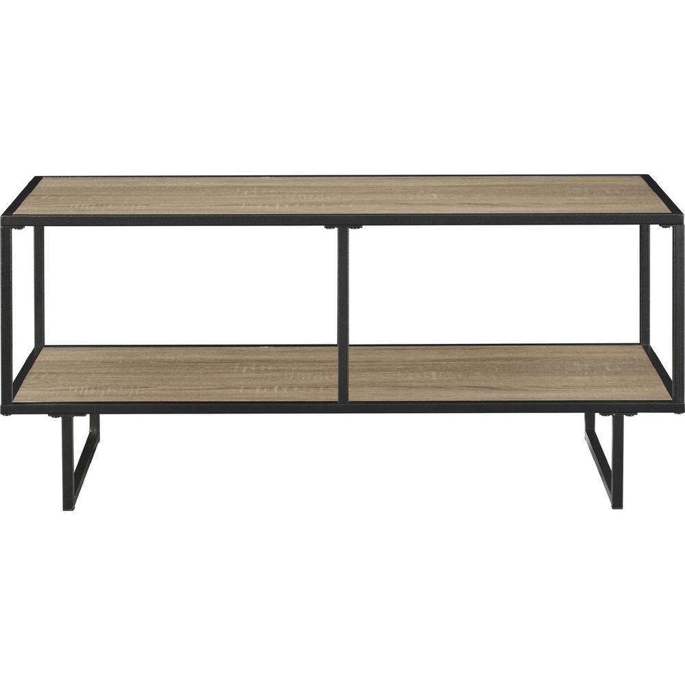 Furinno JAYA 50 in. French Oak Grey/Black TV Stand 15118GYWBK The Home Depot