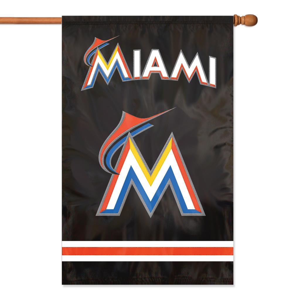 Party Animal Miami Marlins Applique Banner Flag Affla The Home Depot