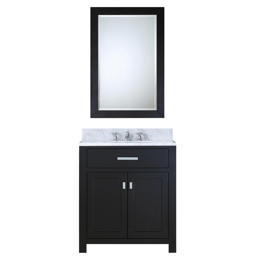 Water Creation 30 in. Vanity in Espresso with Marble Vanity Top in