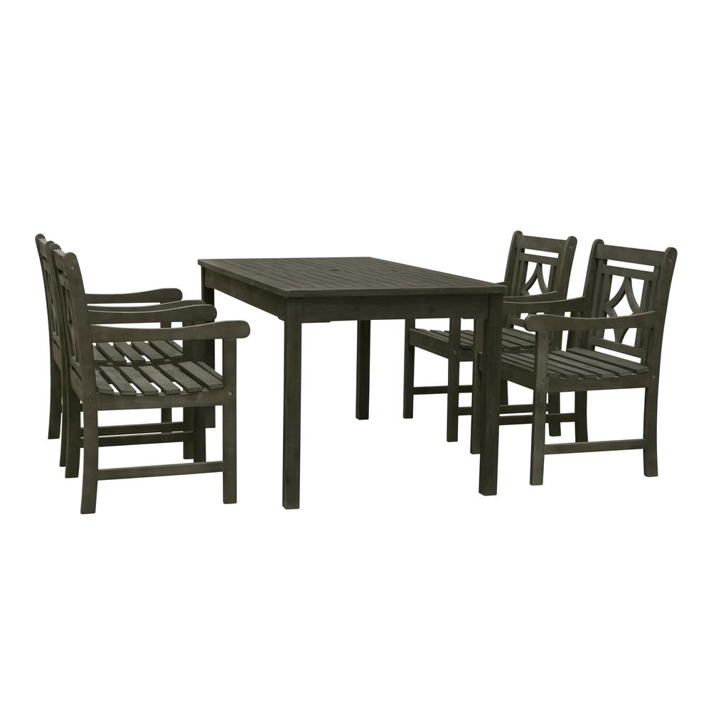 Vifah Renaissance 5 Piece Wood Outdoor Dining Set V1297set29 The Home Depot