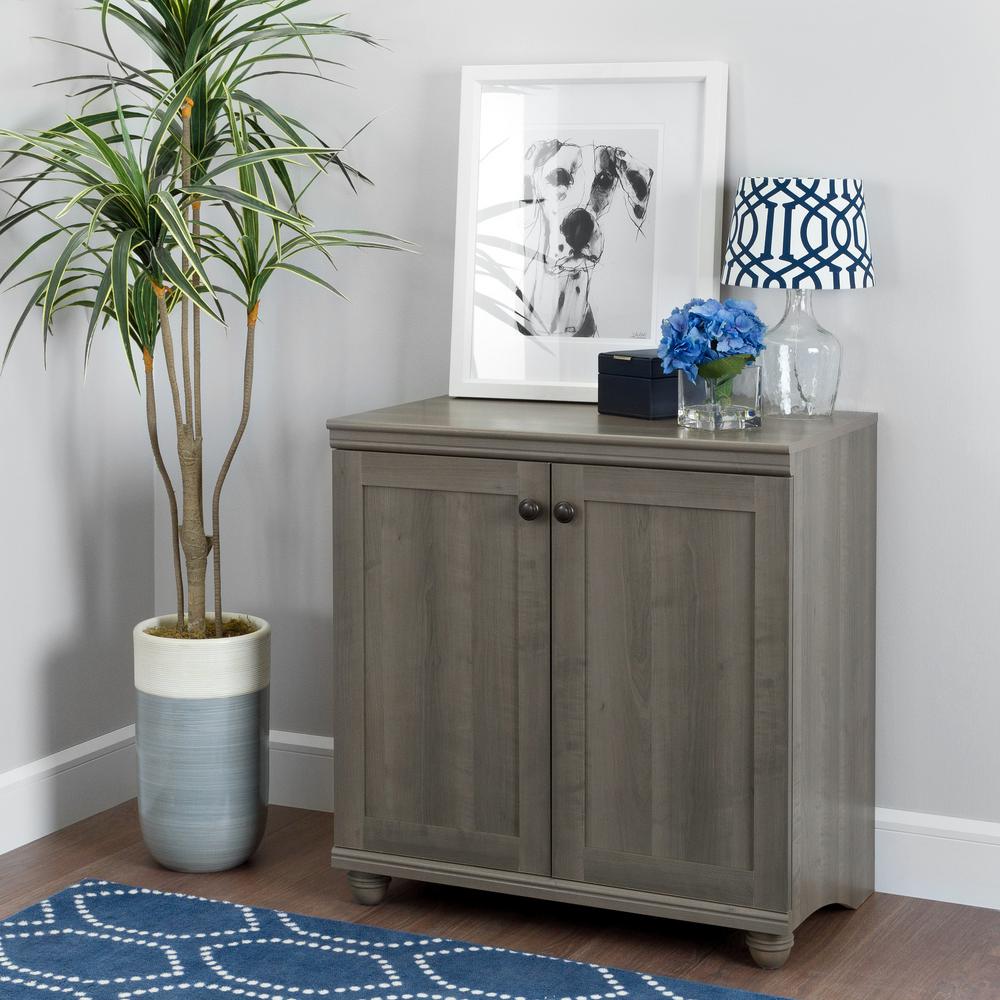 South Shore Hopedale 2 Door Storage Cabinet in Gray Maple