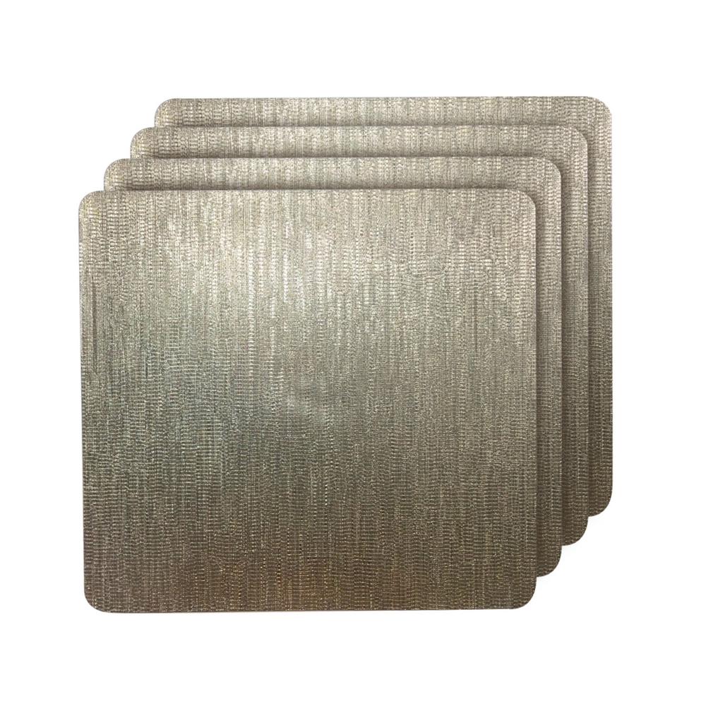 Dainty Home Galaxy Champagne Metallic Square Placemat (Set of 4