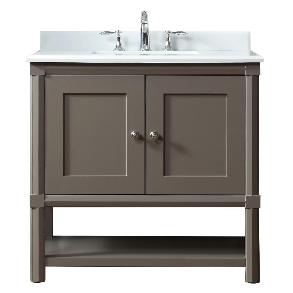 Sutton 36 In W X 22 D Vanity Brooke Trout With Marble Top Yves White Basin Sutton 36 In W X 22 D Vanity Brooke Trout With Marble Top Yves White Basin