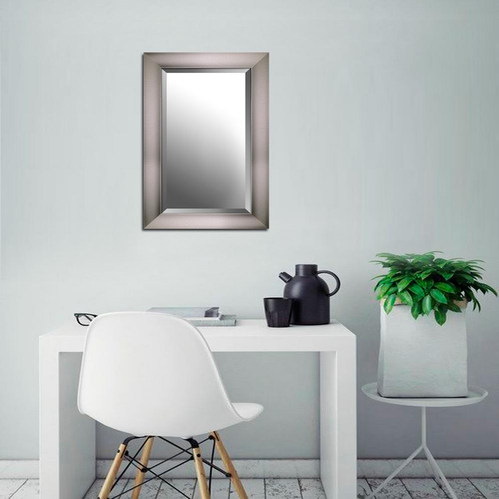 26 50 In X 42 50 In X 0 75 In Distressed Silver Beveled Decorative Wall Mirror