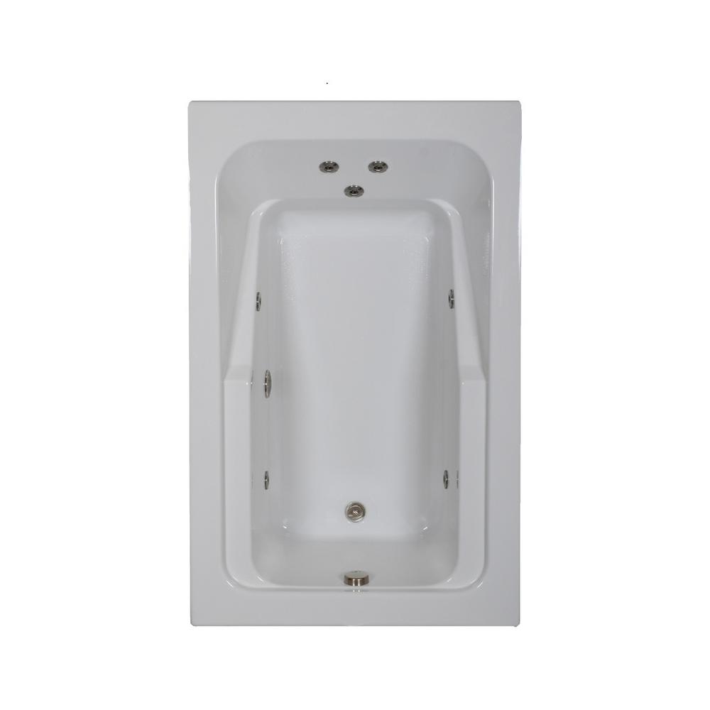 Comfortflo 66 in. Rectangular Dropin Whirlpool Bathtub in BoneW6642
