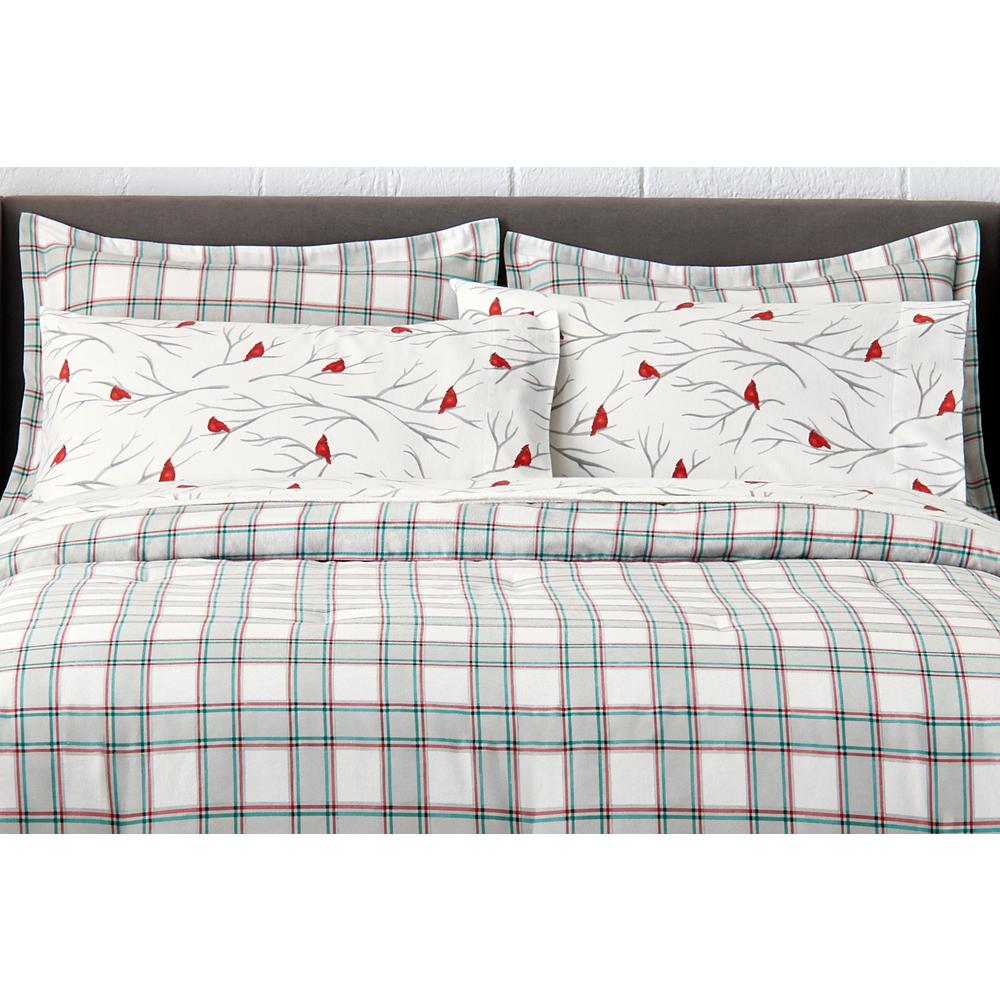 Stylewell 3 Piece King Flannel Comforter Set In Cardinal Red And