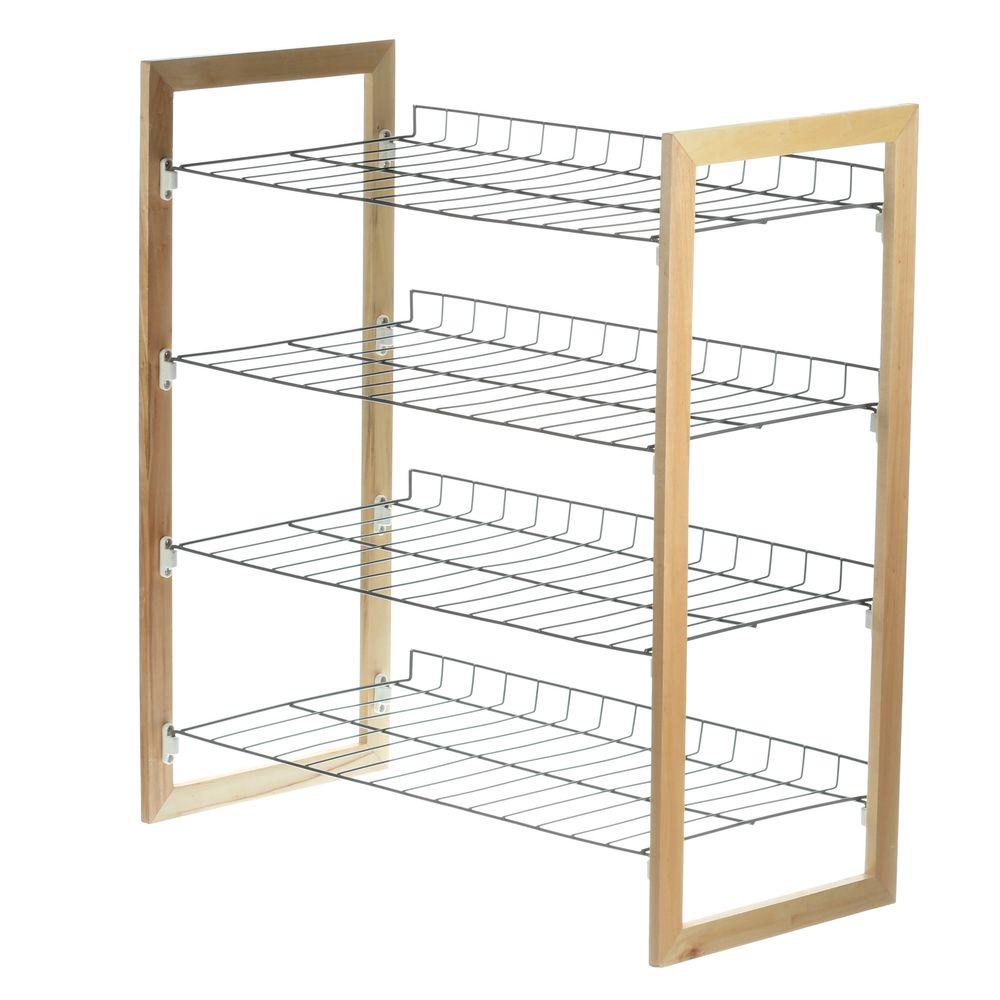 Honey Can Do 2 Shelf Bamboo Shoe Rack Sho 01600 The Home Depot