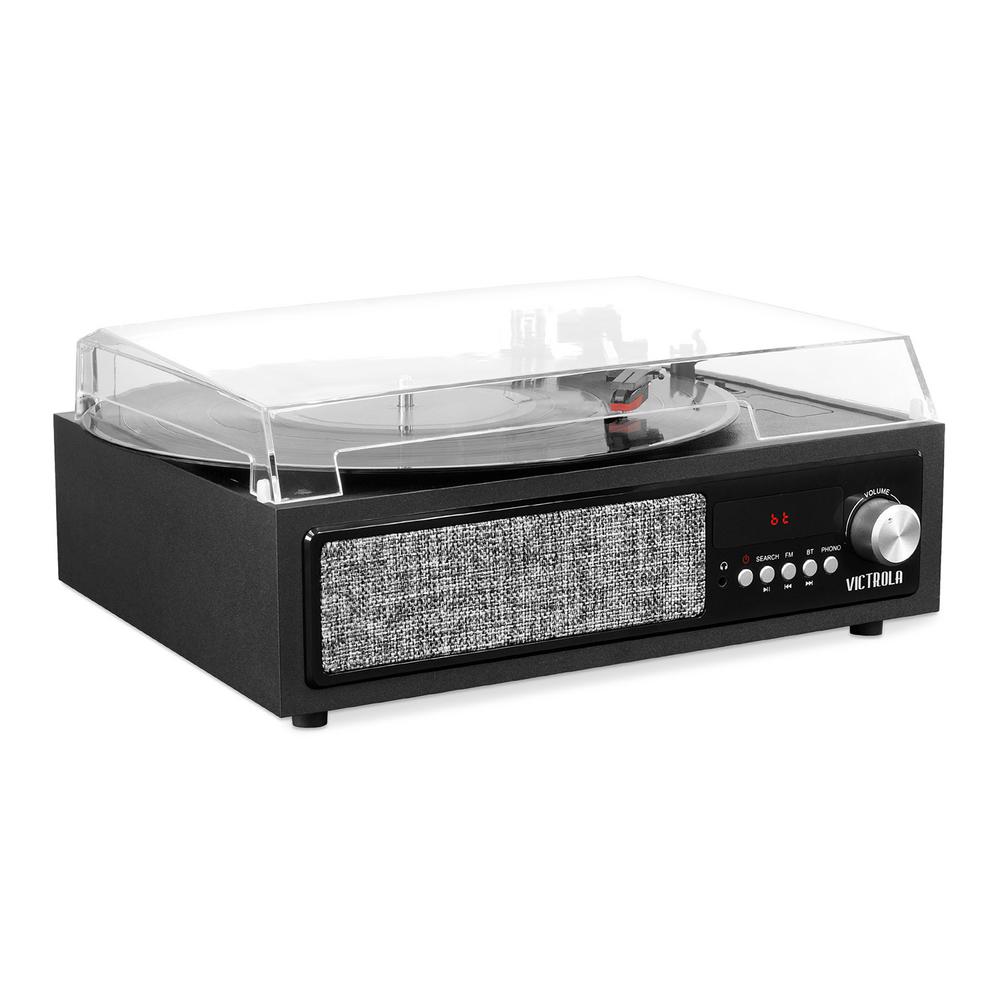 Victrola Bluetooth Record Player with Speakers and 3-Speed Turntable VTA-65-BLK