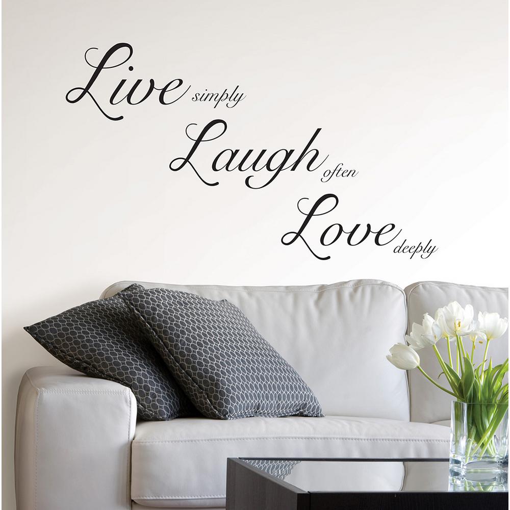 Wall Pops 195 In X 1725 In Live Laugh Love Wall Decal WPQ1744