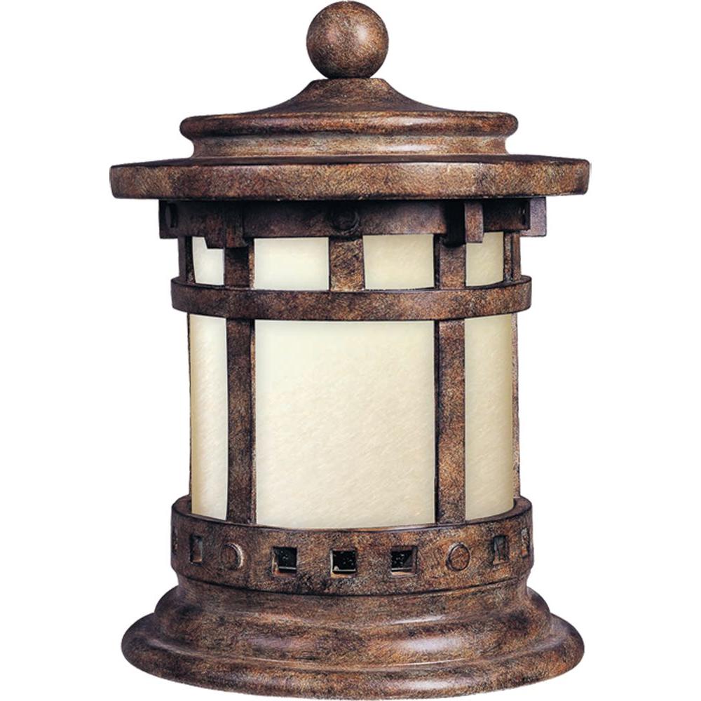 Mediterranean Bronze Deck Post Cap Lights Outdoor Lighting Santa Barbara Ee 1 Light Sienna Outdoor Deck Lantern