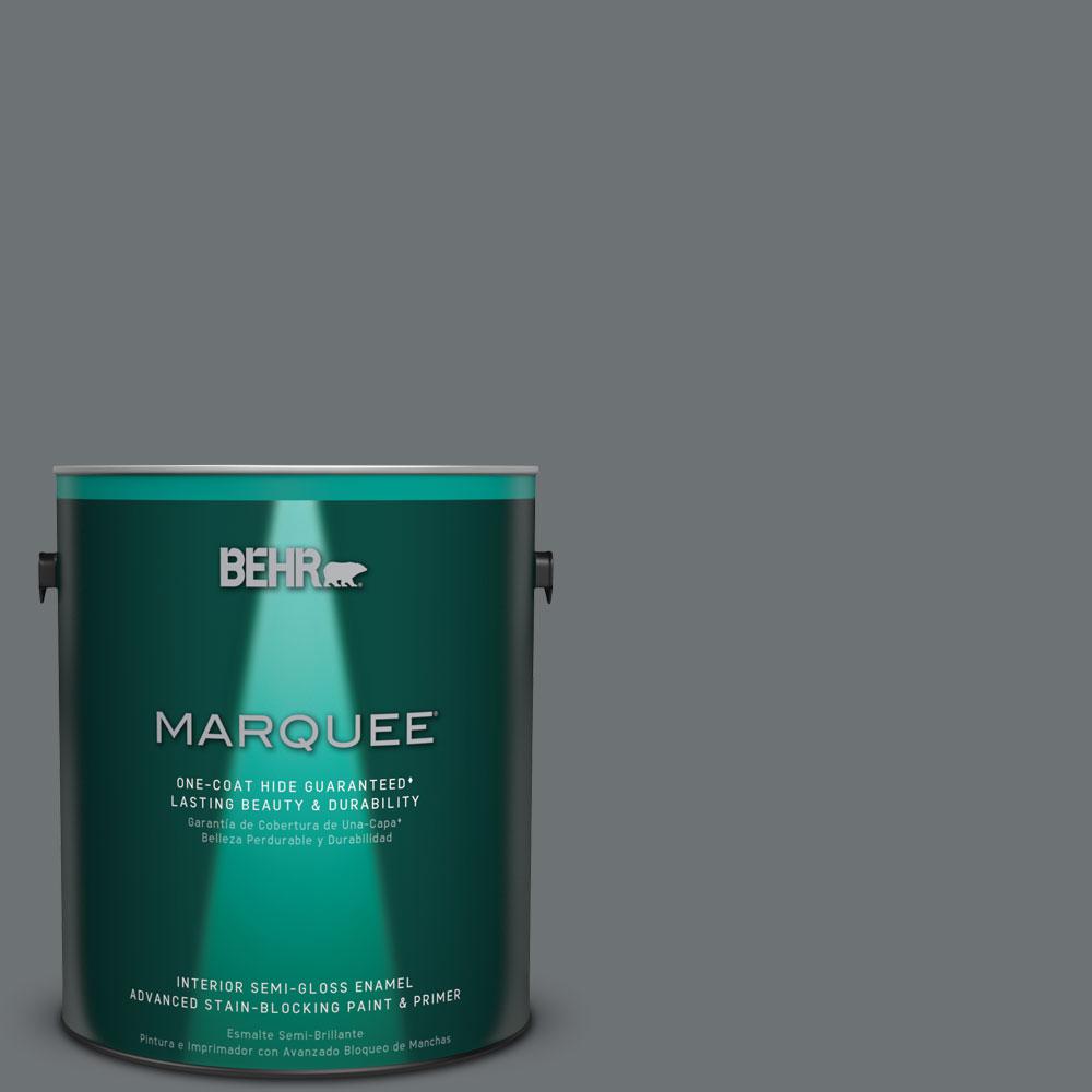 BEHR MARQUEE 1 gal. MQ528 Dawn Gray SemiGloss Enamel OneCoat Hide