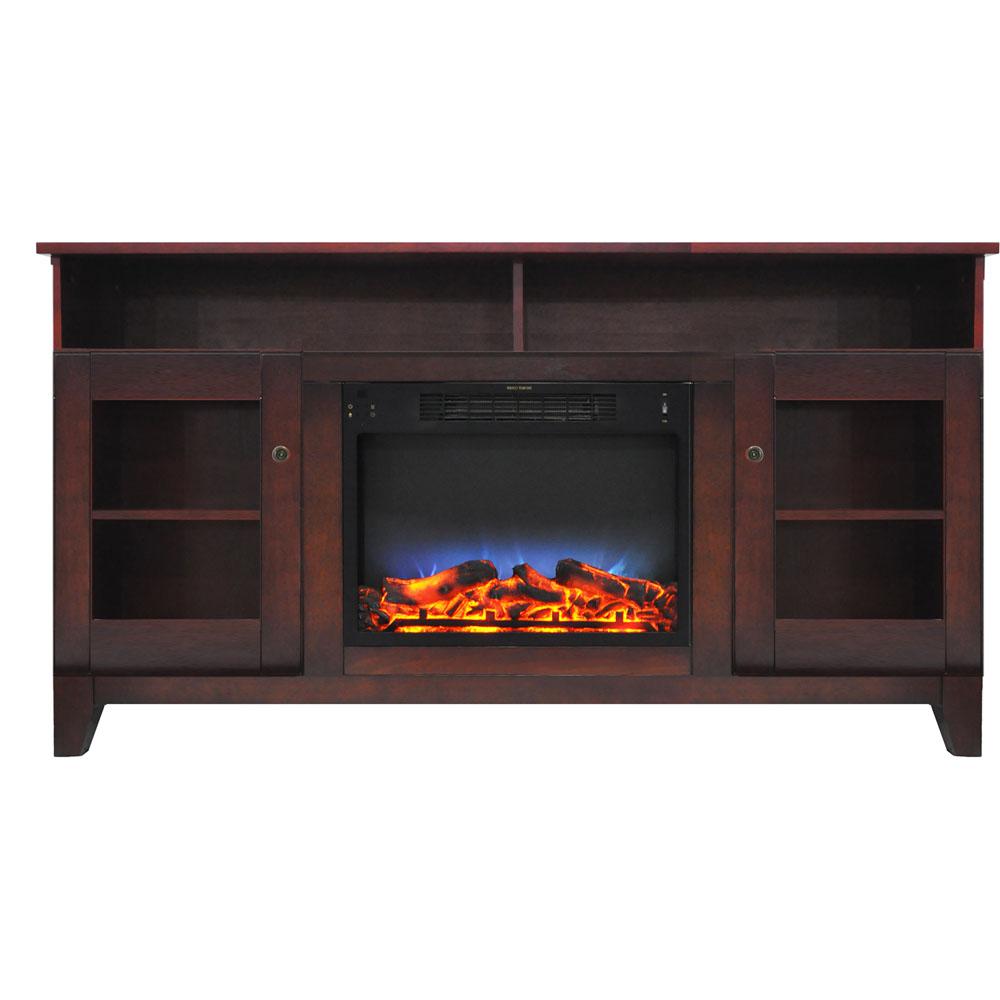 Hanover Glenwood 59 in. Electric Fireplace in Mahogany with ...