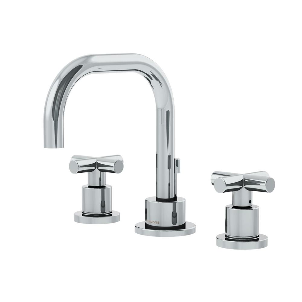 Symmons Dia 8 In Widespread 2 Handle Bathroom Faucet With Cross Handles In Chrome Slw 3512 H3 1 