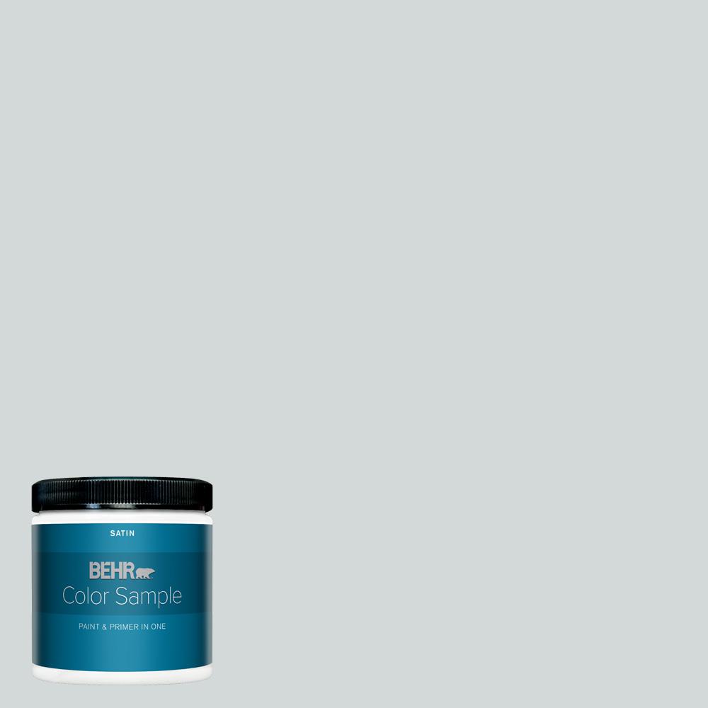 BEHR PREMIUM PLUS 8 oz. PPU2612 Solemn Silence Satin Enamel Interior Paint and Primer in One