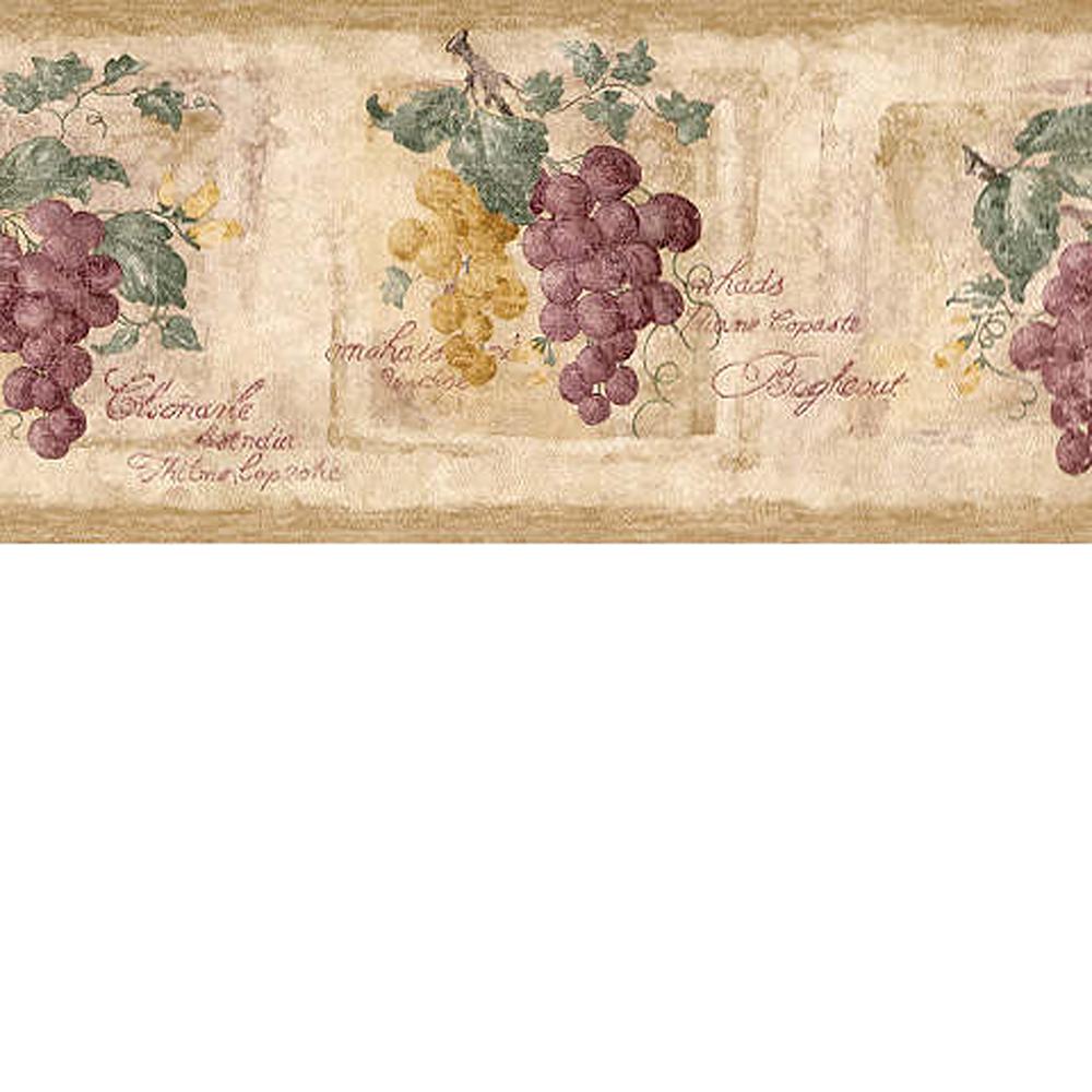 Purple Grapevine Wallpaper Border-499B49916 - The Home Depot