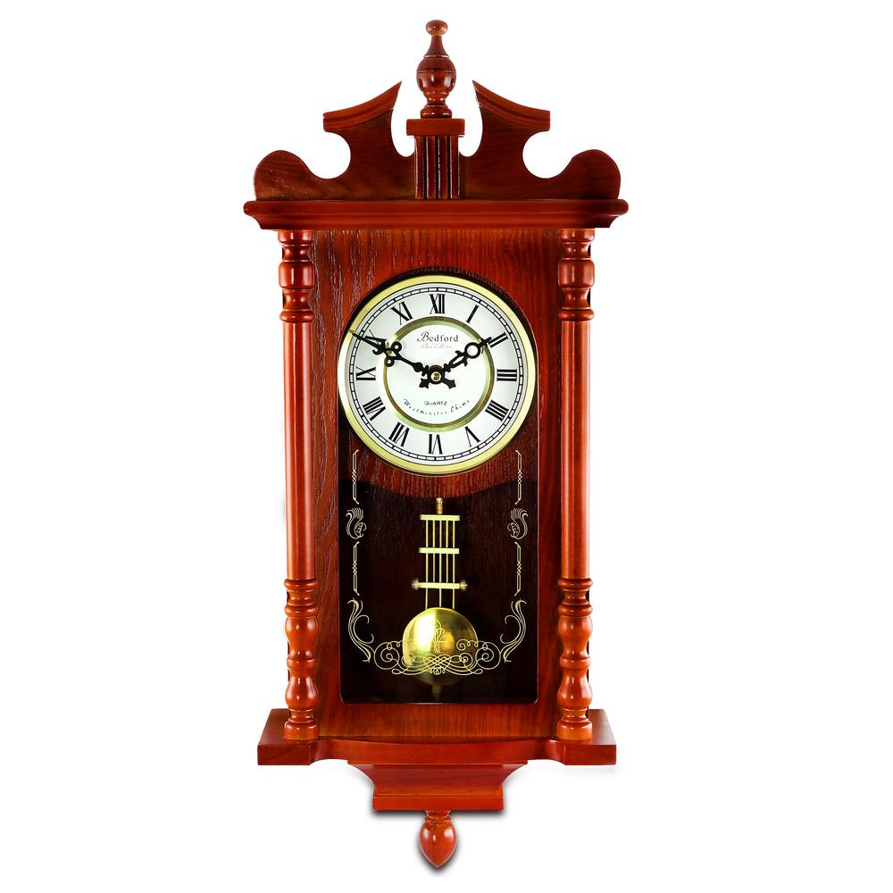 Bedford Clock Collection 25 Inch Wall Clock With Pendulum And