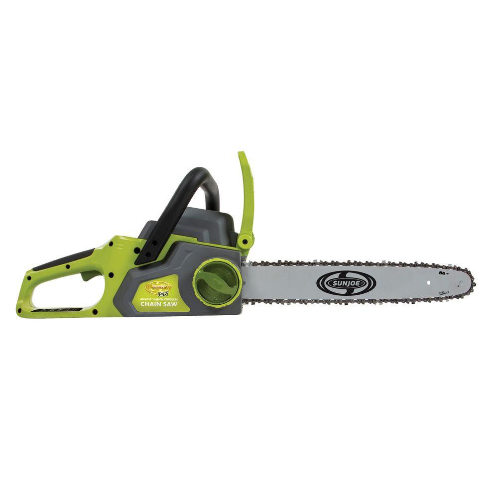 Sun Joe iON 16 in. 40Volt Cordless Chainsaw with Brushless Motor