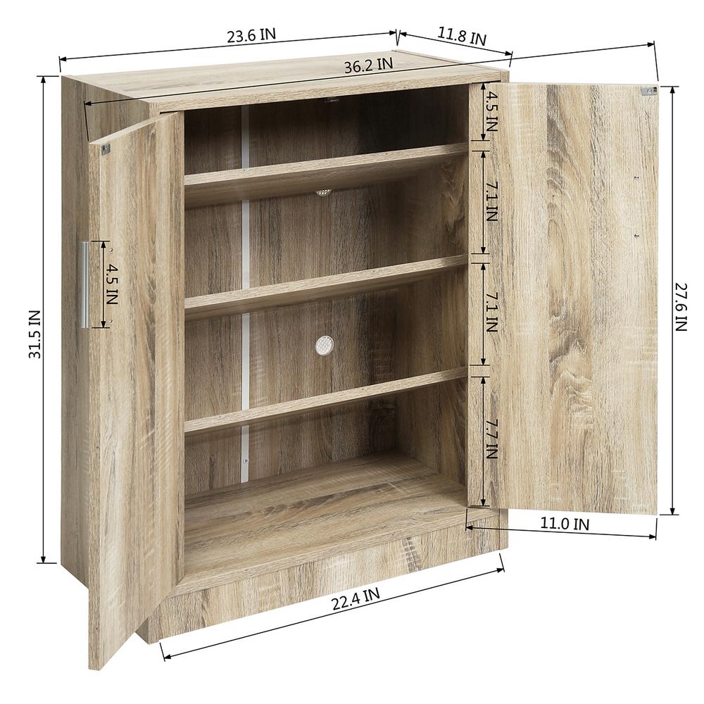 Furniturer Melvin Shoes Storage Cabinet 4 Tiers 2 Doors Melvin