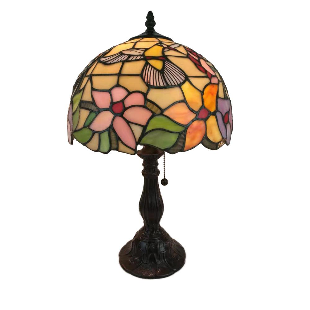 Amora Lighting 19 in. Tiffany Style Hummingbird Design Table Lamp ...