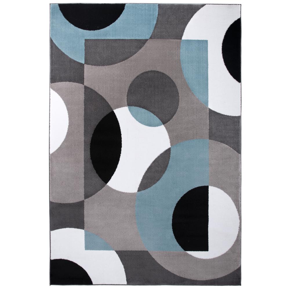 World Rug Gallery Contemporary Circles Blue 7 Ft 10 In X Rug Gallery Contemporary Circles Blue