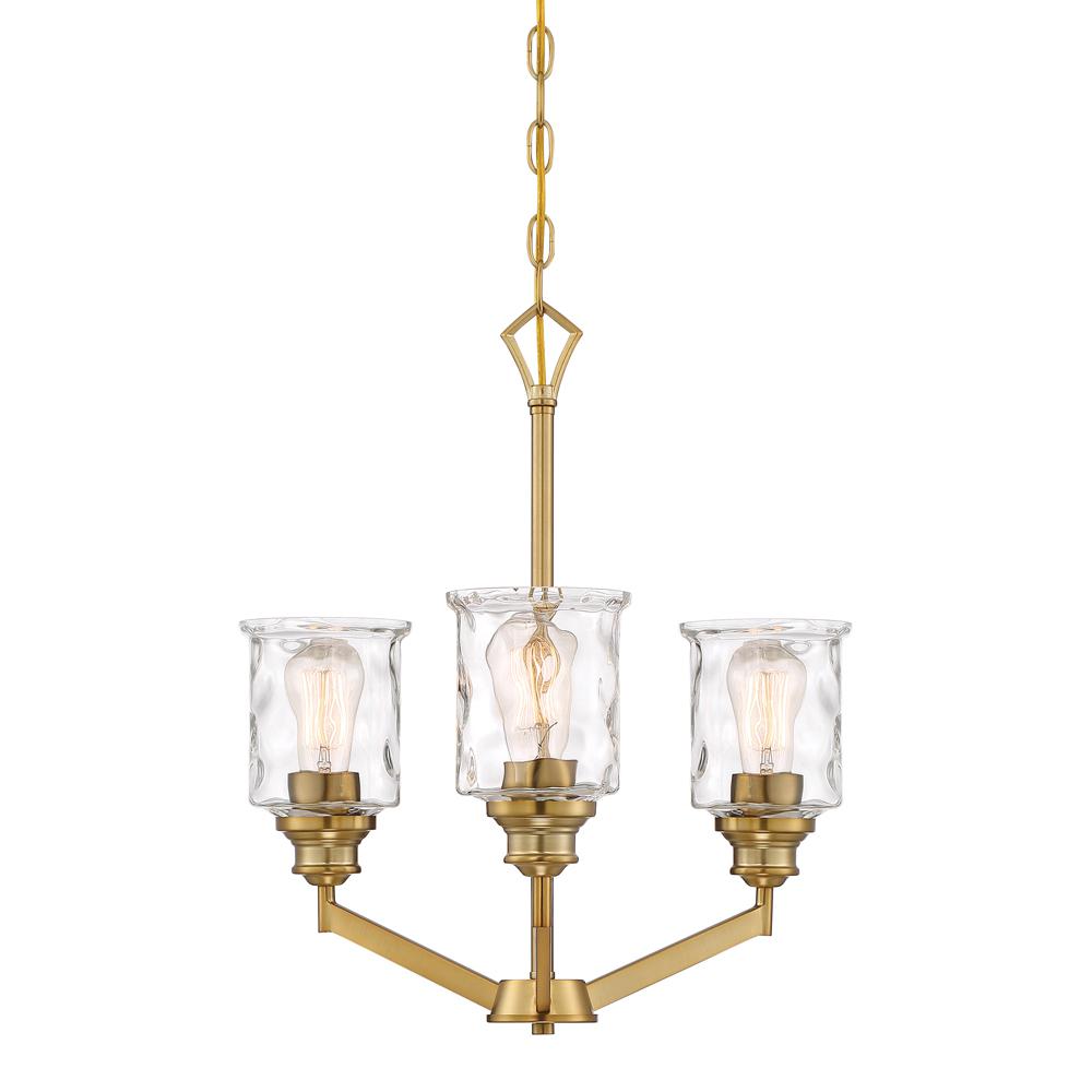 Designers Fountain Drake 3Light Brushed Gold Chandelier with Clear