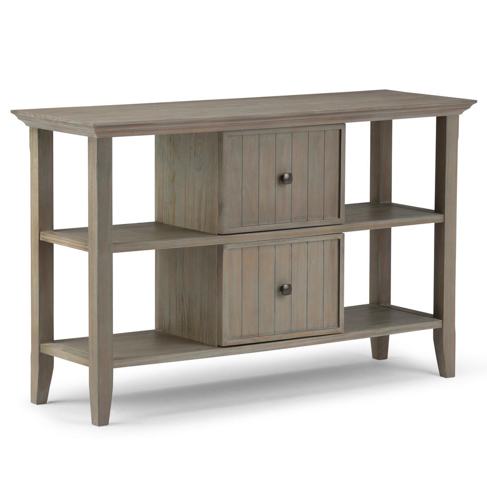 Simpli Home Acadian Solid Wood 48 In Wide Rustic Console Sofa
