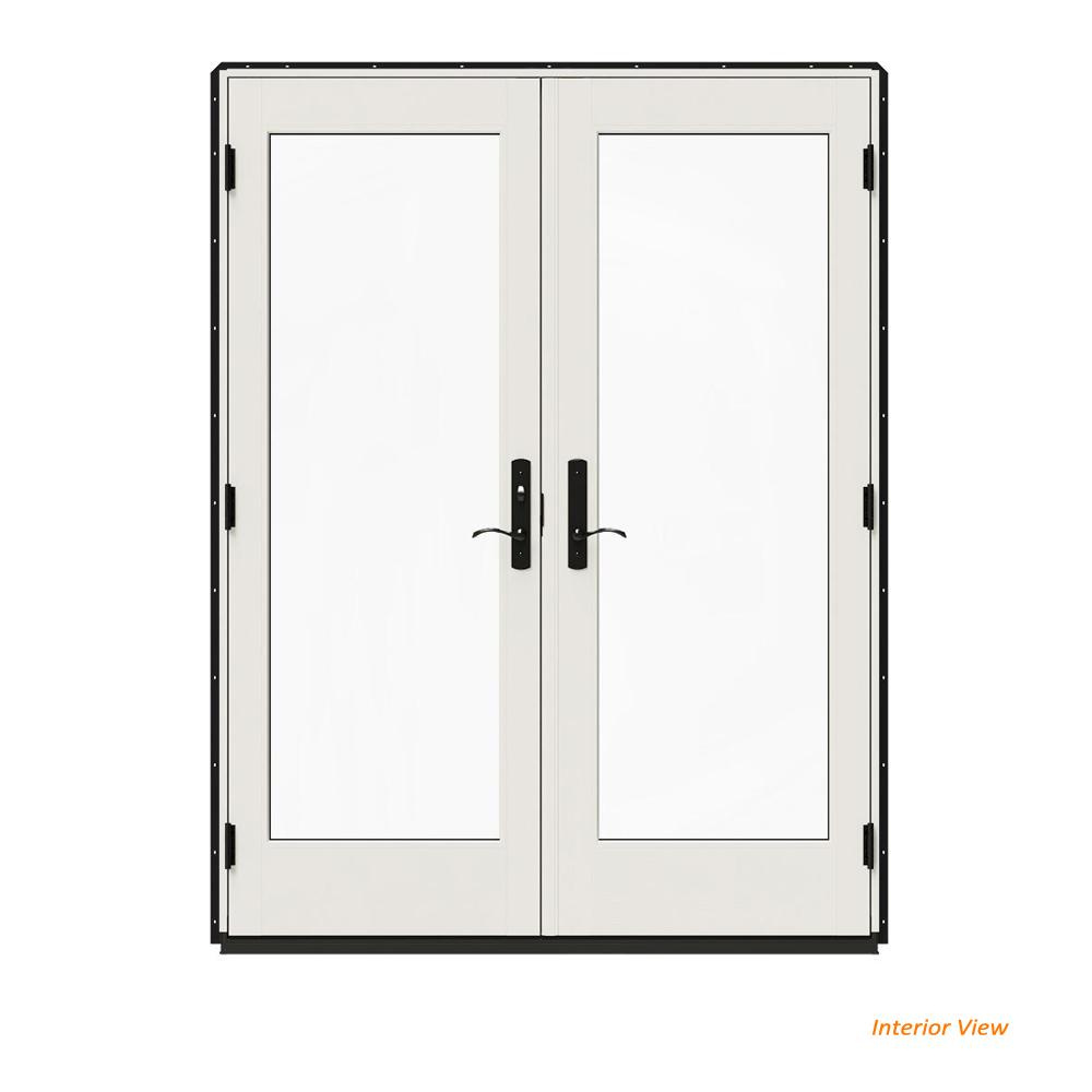 JELDWEN 60 in. x 80 in. W2500 White Clad Wood RightHand Full Lite