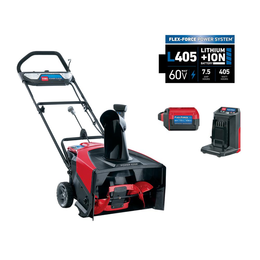 Toro Power Clear 21 in. W Single-Stage Push-Button Start Battery Snow Blower