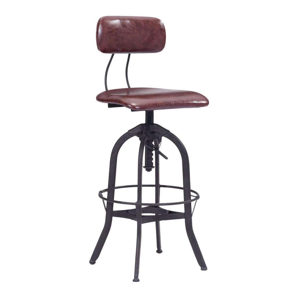 Rustic Red Square Seat Bar Stools Kitchen Dining Room Gering Adjule Height Antique Black And Burgundy Bar Stool