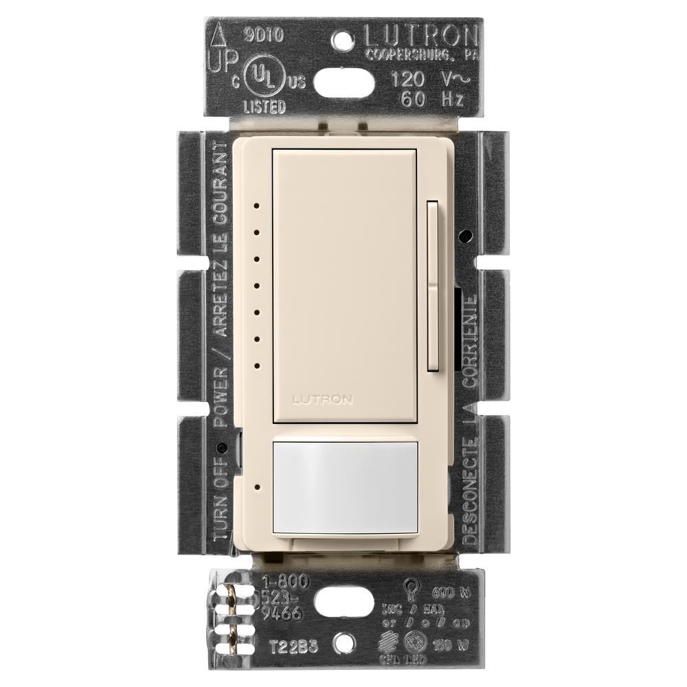 Lutron Maestro C.L Dimmer and Motion Sensor, Single Pole and MultiLocation, Light AlmondMSCL