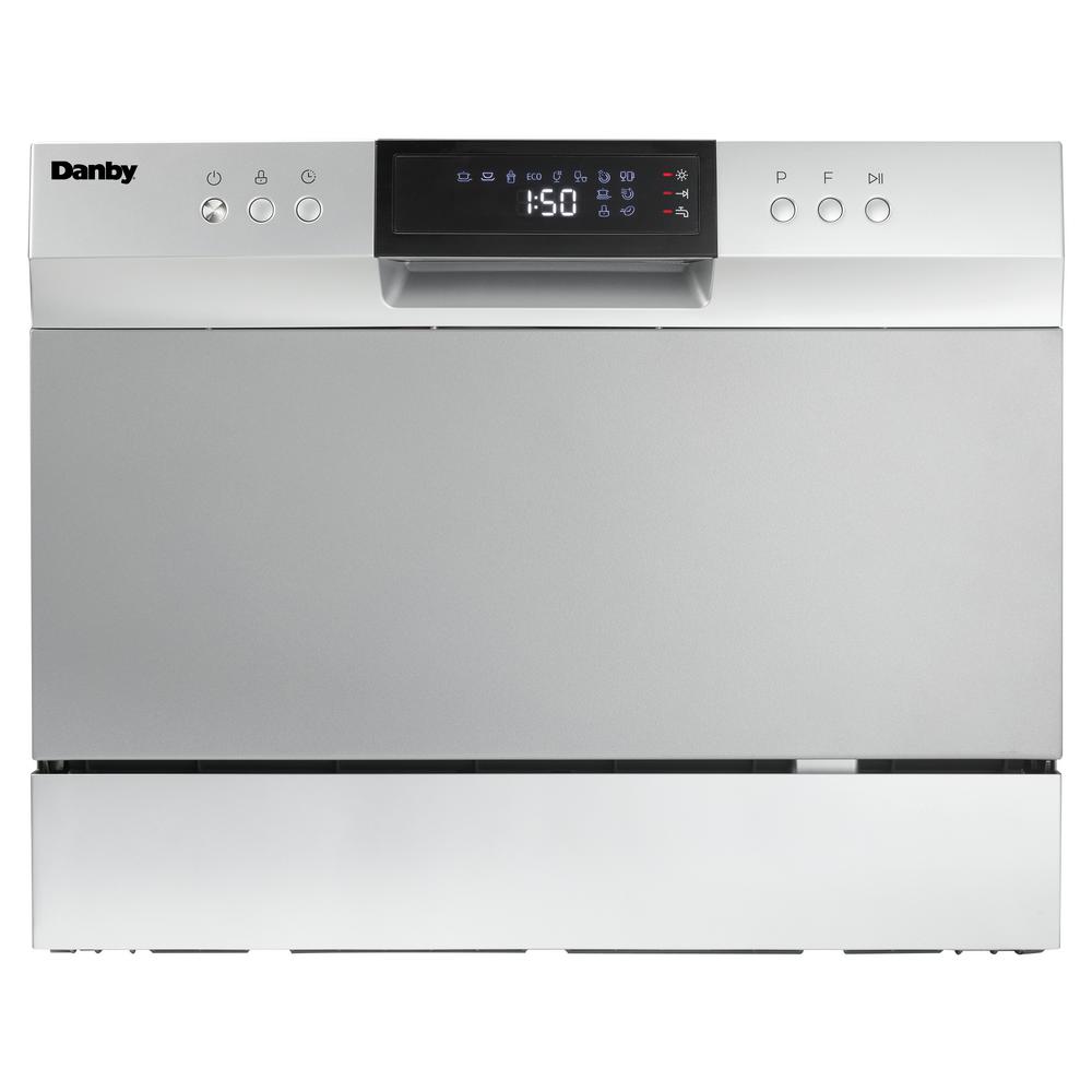 Danby 6 Place Setting Counter Top Dishwasher In Electronic Silver