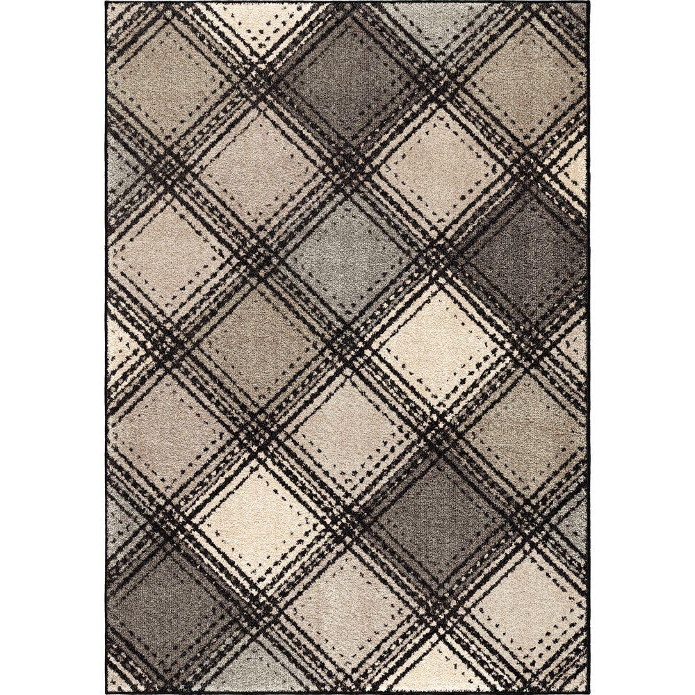 Gray Plaid Area Rugs The Home Depot Wilkes Plaid