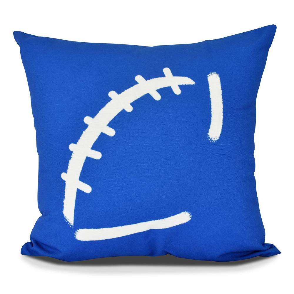 Royal Blue Throw Pillows Home Decor The Depot Football Geometric Print Decorative Pillow
