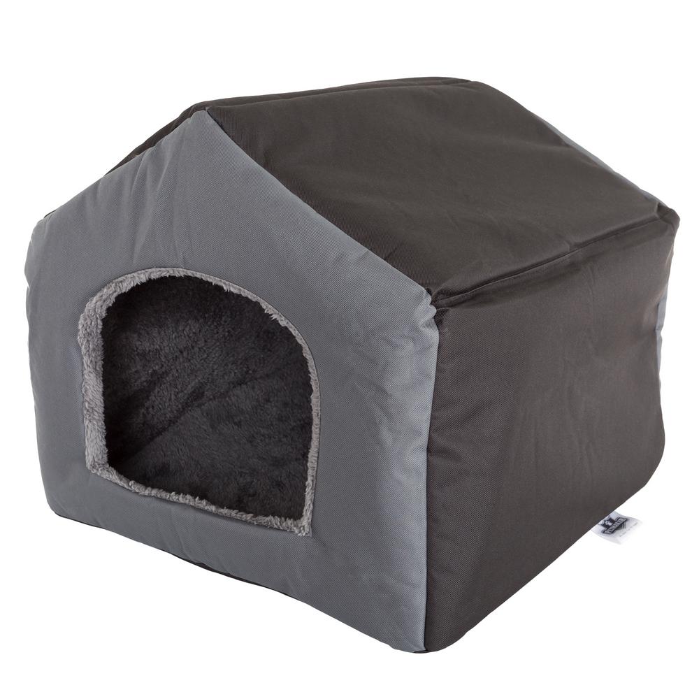 small black dog bed