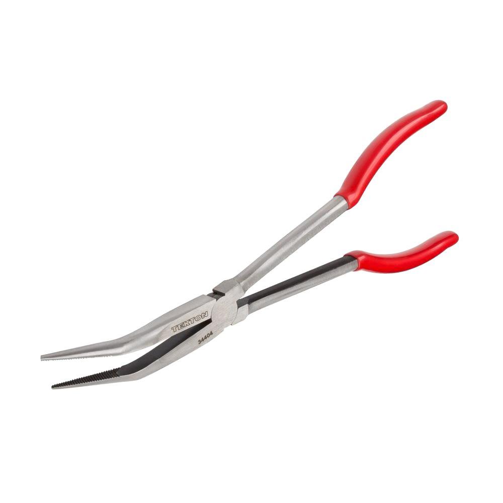Tekton 11 In Long Reach 45 Degree Bent Nose Pliers 34404 The Home Depot